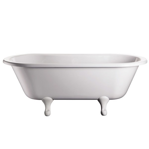 Burlington - Windsor Double Ended 1700mm Freestanding Bath with White Classical Legs Large Image