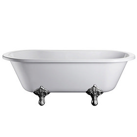 Burlington - Windsor Double Ended 1700mm Freestanding Bath with Chrome Traditional Legs Large Image