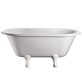 Burlington - Windsor Double Ended 1500mm Freestanding Bath with White Classical Legs Large Image