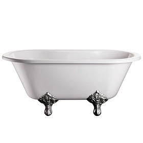 Burlington - Windsor Double Ended 1500mm Freestanding Bath with Chrome Traditional Legs Large Image