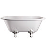 Burlington - Windsor Double Ended 1500mm Freestanding Bath with White Traditional Legs Large Image