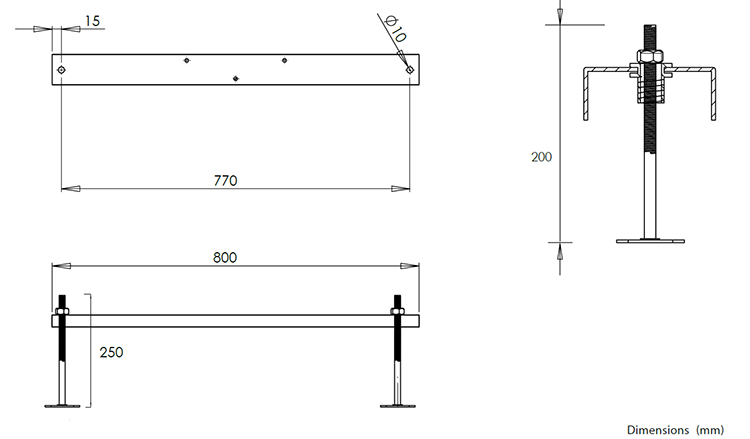 Buxton 1000mm Replacement Steel Bath Leg Set