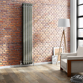 Buxton 1800 x 318mm Raw Metal (Lacquered) 2 Column Vertical Radiator Large Image