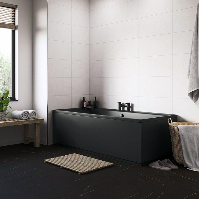 Buxton Matt Black Double Ended Bath with Matching Front Panel