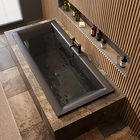 Buxton Matt Black Double Ended Bath