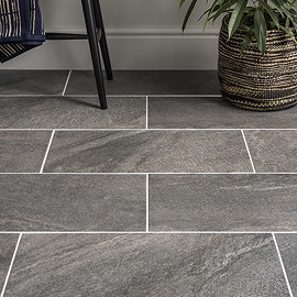 Calanna Anthracite Gloss Speckled Stone Effect Tiles - 300 x 600mm