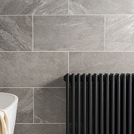 Calanna Grey Gloss Speckled Stone Effect Tiles - 300 x 600mm