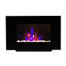 Caldo Aurora Black Glass Wall Mounted Electric Fire