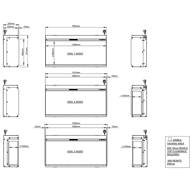 Caldo Axis 1000mm Media Wall Electric Fire