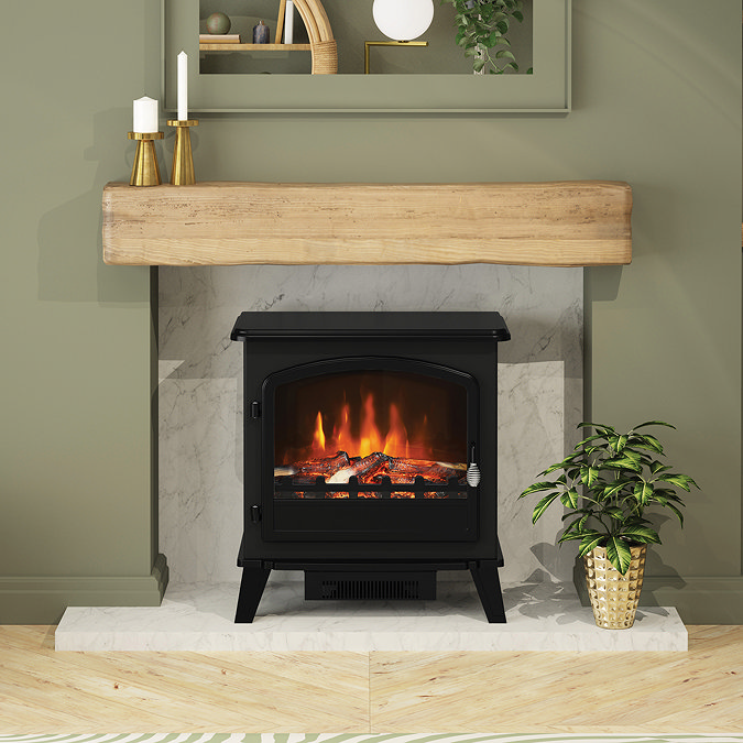 Caldo Blackwood 635mm Traditional Matt Black Electric Stove