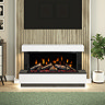 Caldo Buxton 1370mm Ash White & Anthracite Timber Electric Fireplace Suite