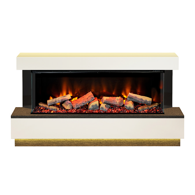 Caldo Buxton 1620mm Ash White & Anthracite Timber Electric Fireplace Suite