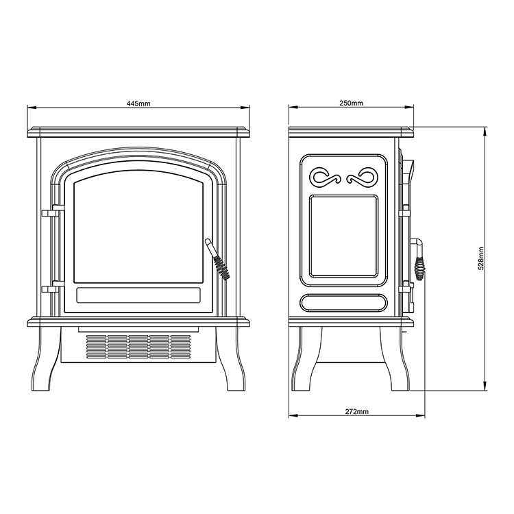 Caldo Canterbury Traditional Matt Black Electric Stove