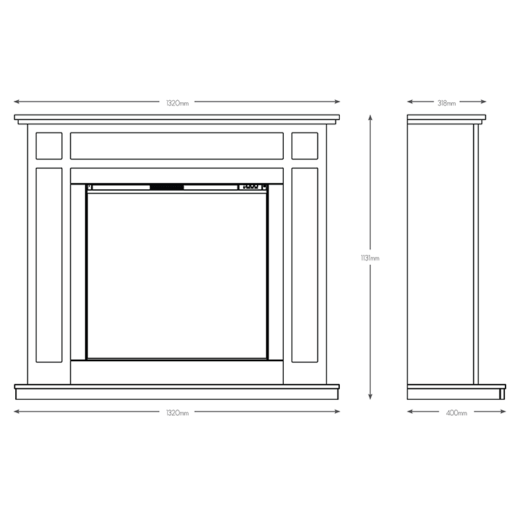 Caldo Clarity Timber Electric Fireplace Suite
