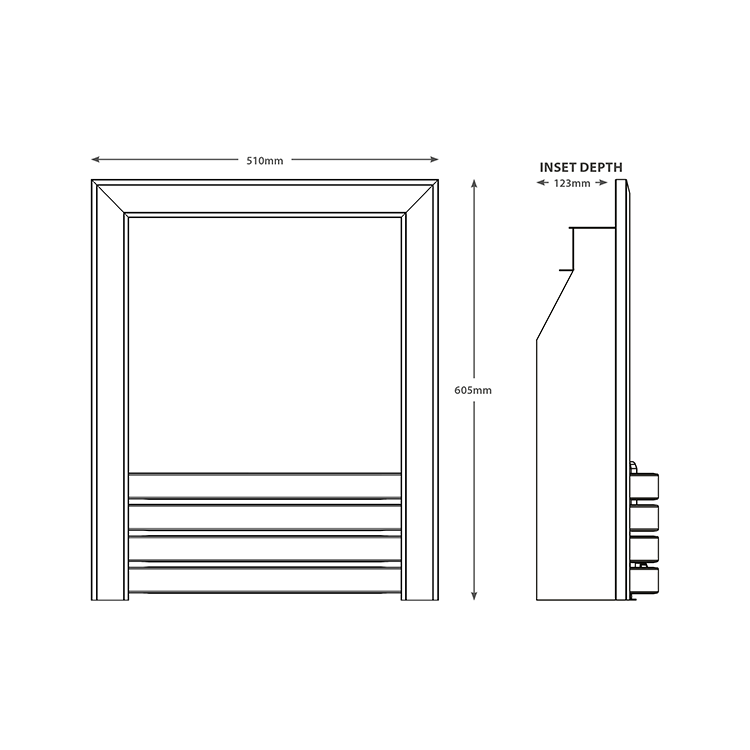 Caldo Cotswold Black Slimline Inset Gas Fire