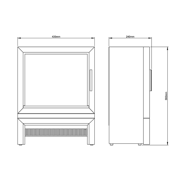 Caldo Ember Modern Matt Black Electric Stove