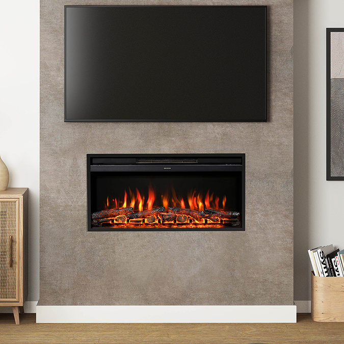 Caldo Ignis 36" Black Inset Wall Mounted Electric Fire