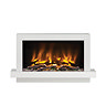 Caldo Madison 1034mm Ash White Timber Electric Fireplace Suite