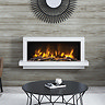 Caldo Madison 1284mm Ash White Timber Electric Fireplace Suite