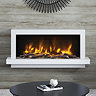Caldo Madison 1284mm Ash White Timber Electric Fireplace Suite