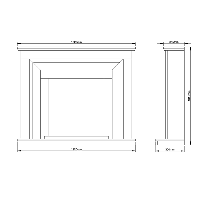 Caldo Meridian Timber Electric Fireplace Suite