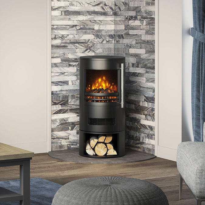 Caldo Moda Freestanding Electric Stove with Log Store