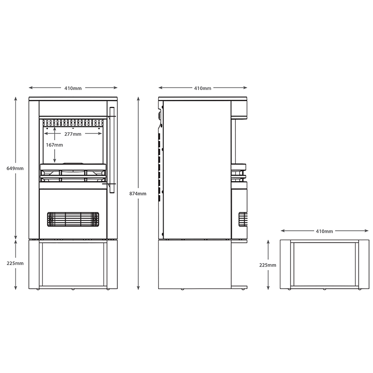 Caldo Moda Freestanding Electric Stove with Log Store