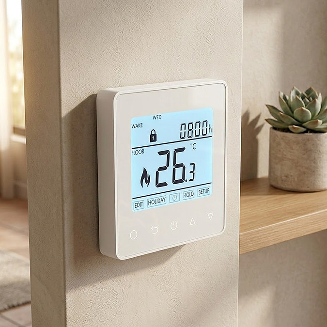 Caldo Pro Programmable Touch Button Thermostat with Probe - White