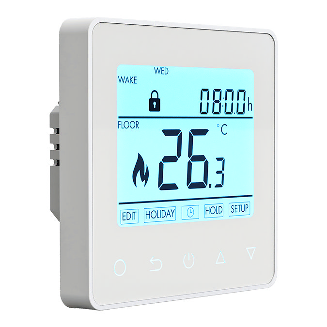 Caldo Programmable Touch Button Thermostat with Probe - White