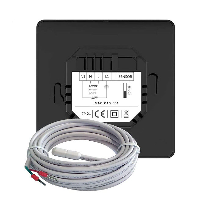 Caldo Underfloor Heating Kit with Black Programmable WiFi Timerstat Bundle - Various Sizes  Standard