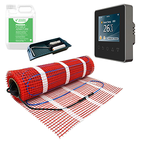 Caldo Underfloor Heating Kit w. WiFi Programmable Black Timerstat Bundle - Various Sizes