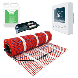 Caldo Underfloor Heating Kit w. White Programmable Timerstat Bundle - Various Sizes