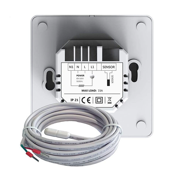 Caldo Underfloor Heating Kit with White Programmable WiFi Timerstat Bundle - Various Sizes  Standard