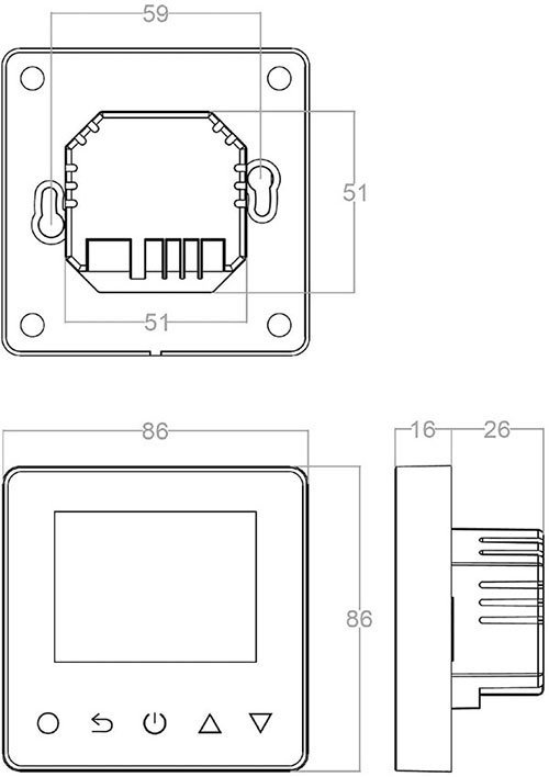 Caldo WiFi Electric Underfloor Heating Programmable Thermostat - Black