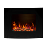 Caldo Zenith Curved Black Glass Wall Mounted Electric Fire