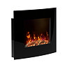 Caldo Zenith Curved Black Glass Wall Mounted Electric Fire