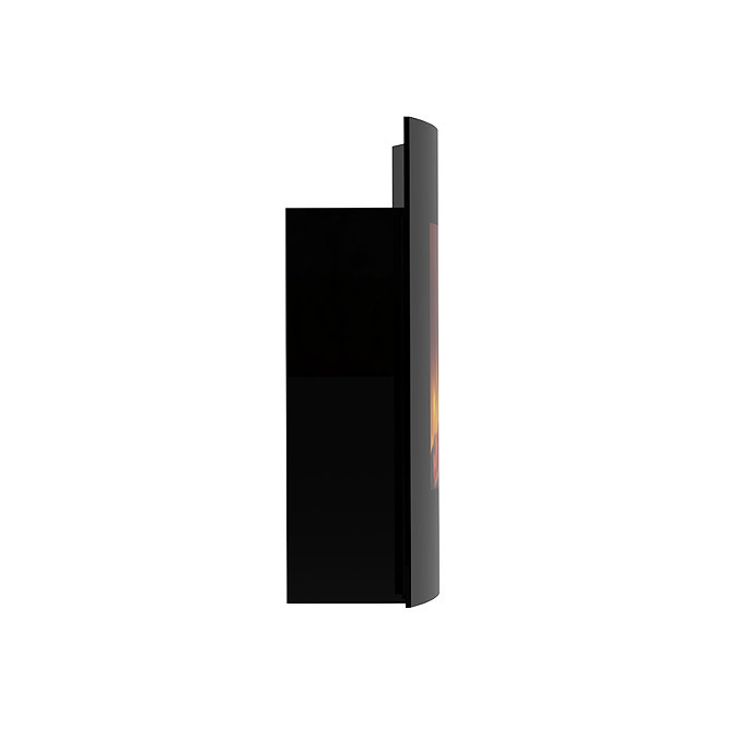 Caldo Zenith Curved Black Glass Wall Mounted Electric Fire