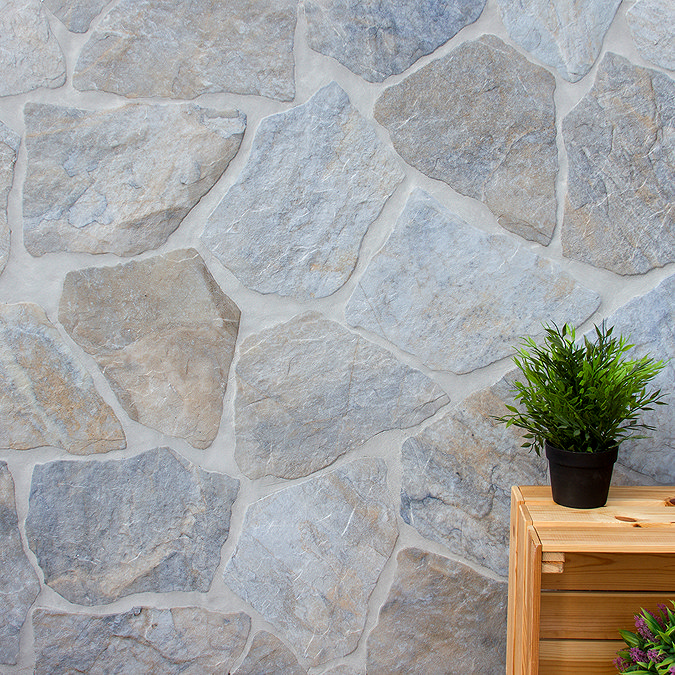 Cambria Grey Natural Stone Effect Wall and Floor Tiles 230 x 230mm