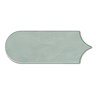 Camille Sage Scallop & Feather Gloss Wall Tiles - 80 x 215mm