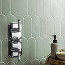 Camille Sage Scallop & Feather Matt Wall Tiles - 80 x 215mm