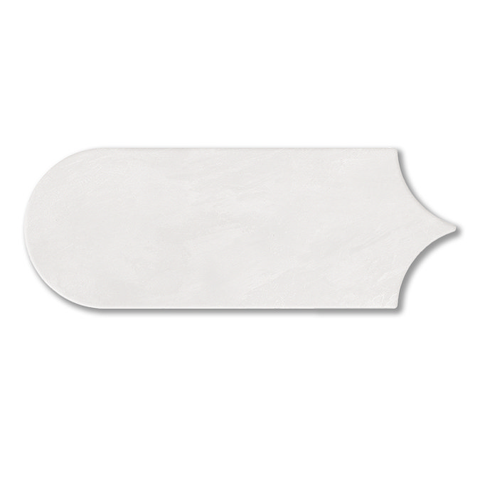 Camille White Scallop & Feather Gloss Wall Tiles - 80 x 215mm