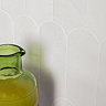 Camille White Scallop & Feather Gloss Wall Tiles - 80 x 215mm