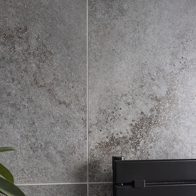 Canedo Graphite Stone Effect Rectified Wall and Floor Tiles - 600 x 600mm