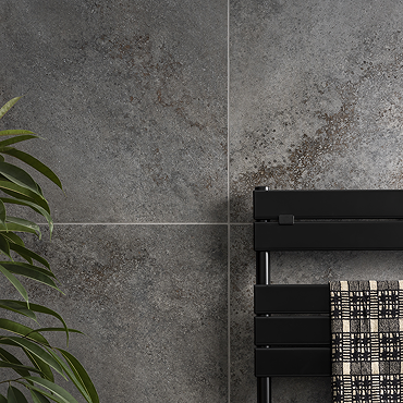 Canedo Graphite Stone Effect Rectified Wall and Floor Tiles - 600 x 600mm