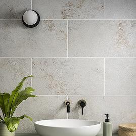 Canedo White Stone Effect Rectified Wall and Floor Tiles - 316 x 608mm