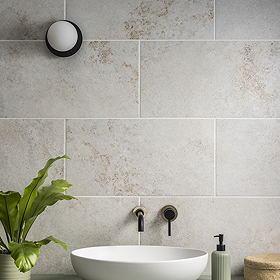 Canedo White Stone Effect Rectified Wall and Floor Tiles - 316 x 608mm