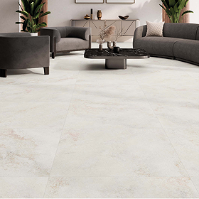 Canedo White Stone Effect Rectified Wall and Floor Tiles - 600 x 600mm