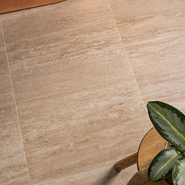 Capri Beige Travertine Stone Effect Wall & Floor Tiles - 600 x 600mm