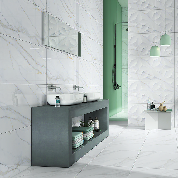 Carballo Marble Effect Large Format Wall Tiles - 450 x 900mm
