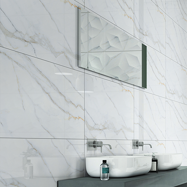 Marble Effect Large Format Wall Tiles - 450 x 900mm